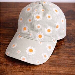 Daisy Print Sage Baseball Cap - Women Accessories Hats